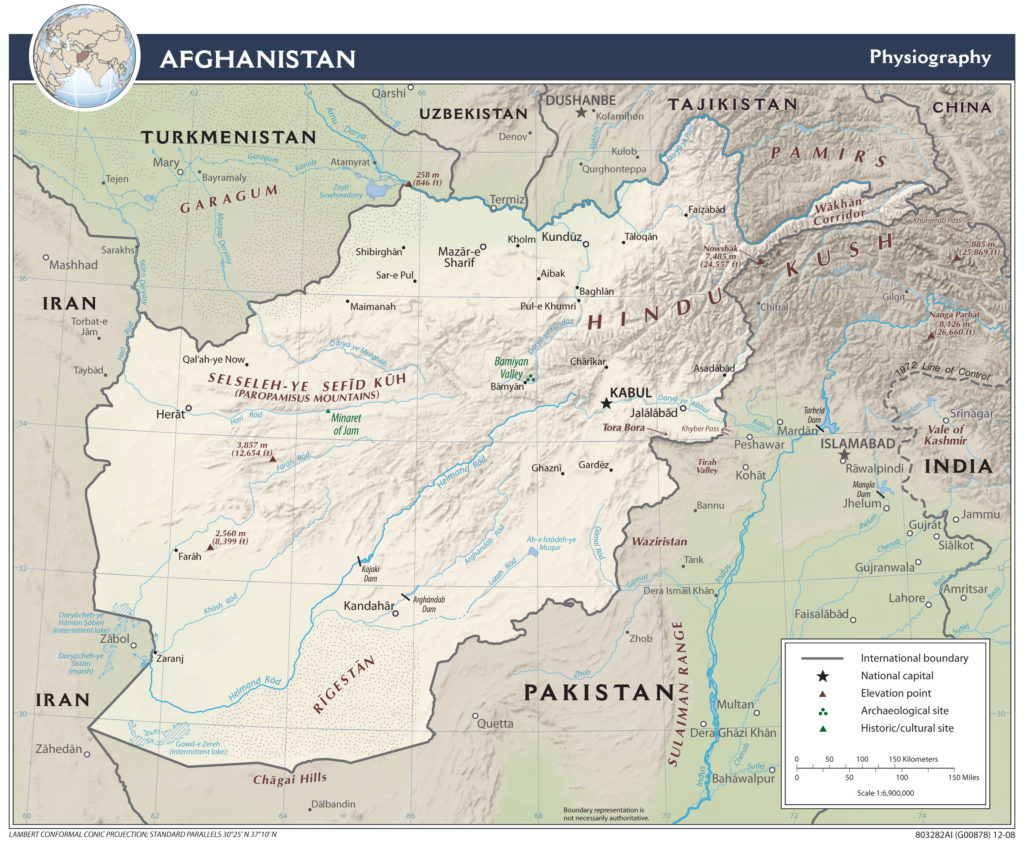 Physiography Map of Afghanistan preview