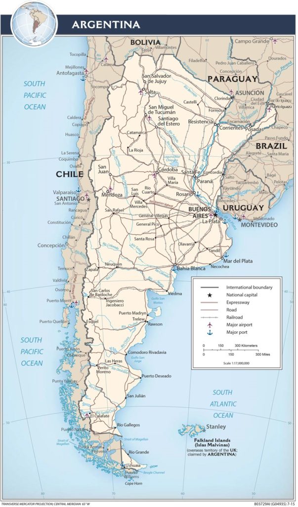 Transportation Map of Argentina preview