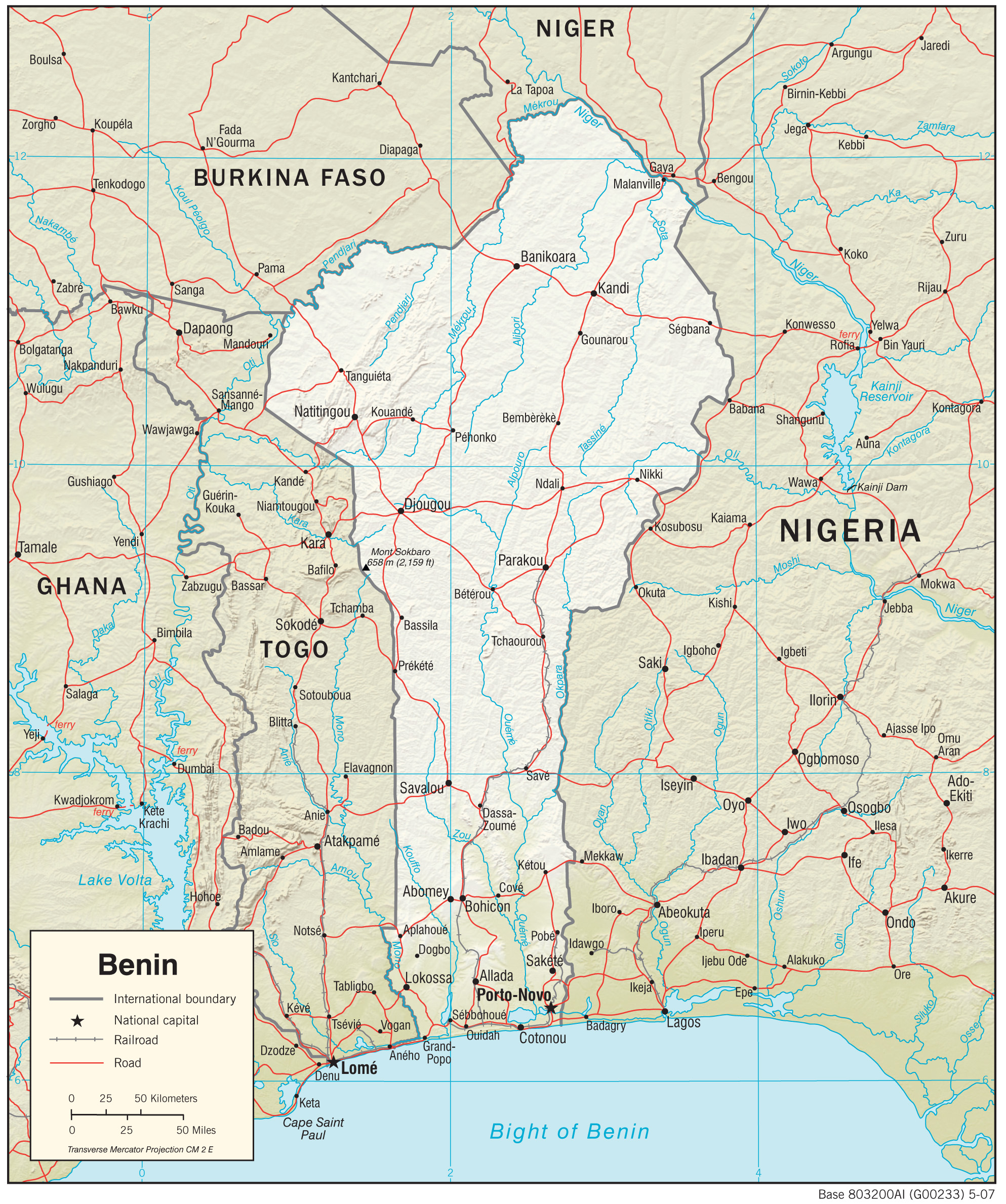 Physiography Map of Benin preview