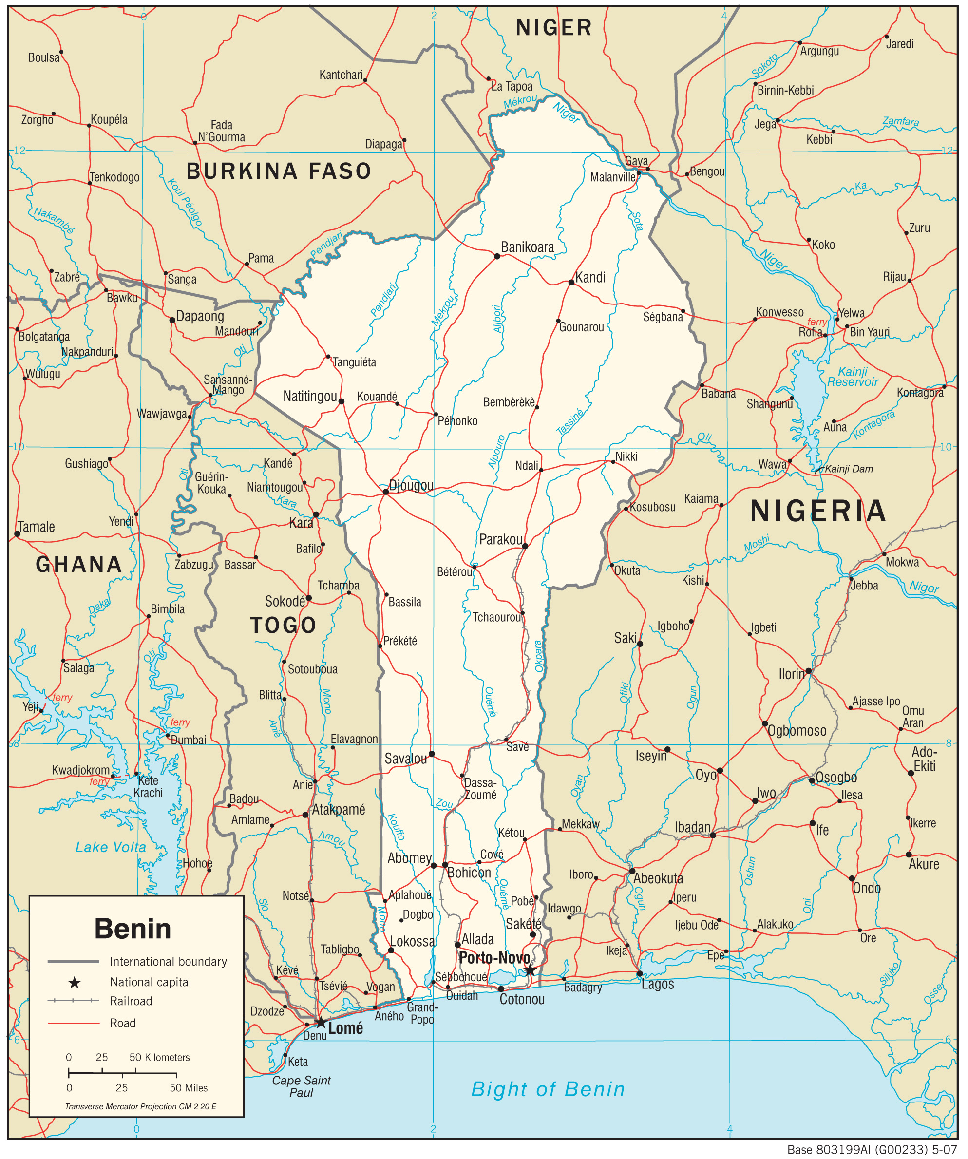 Transportation Map of Benin preview