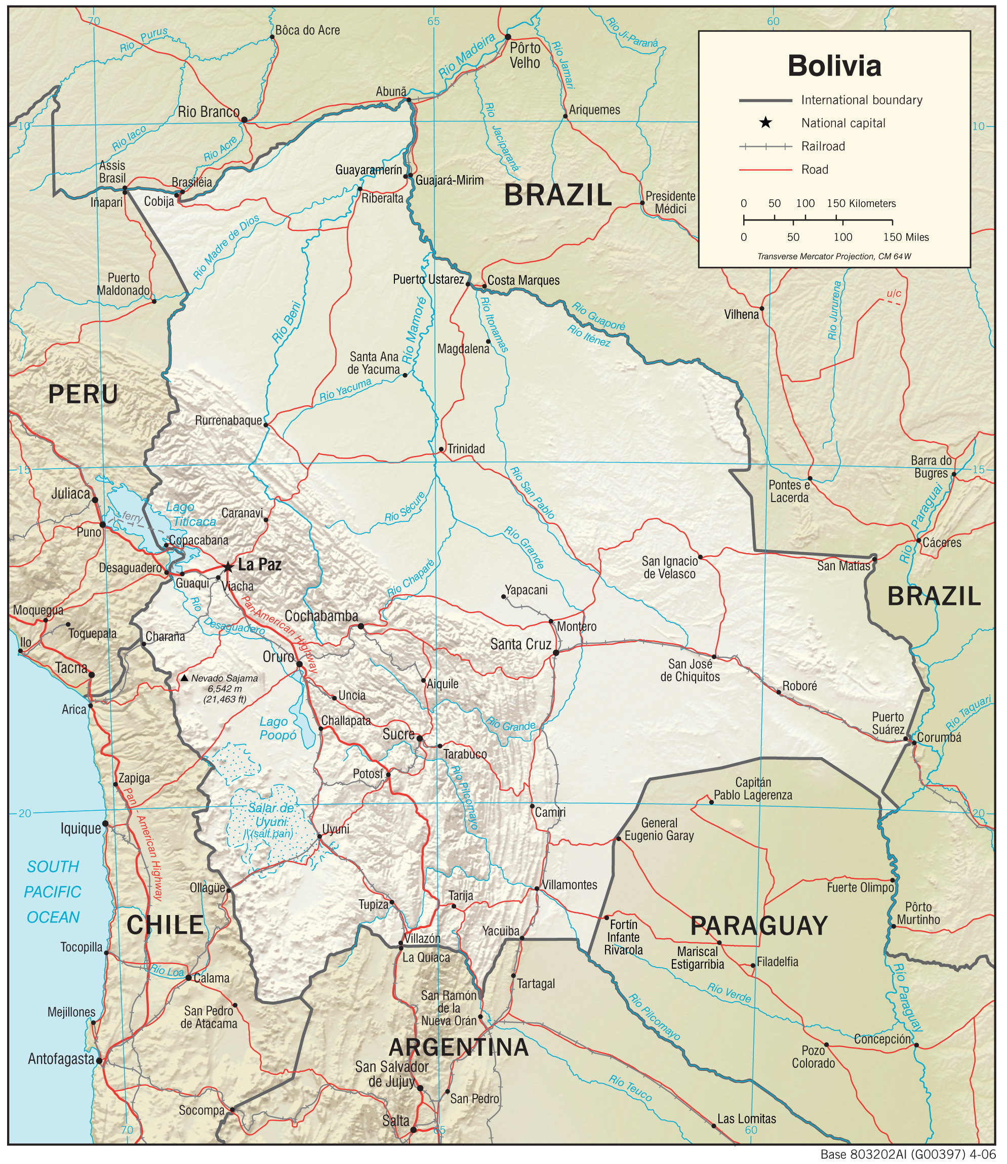 Physiography Map of Bolivia preview