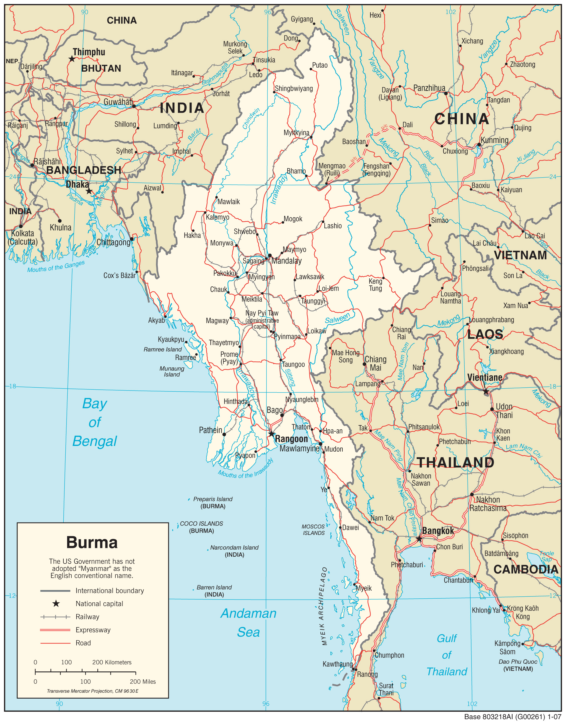 Transportation Map of Burma preview