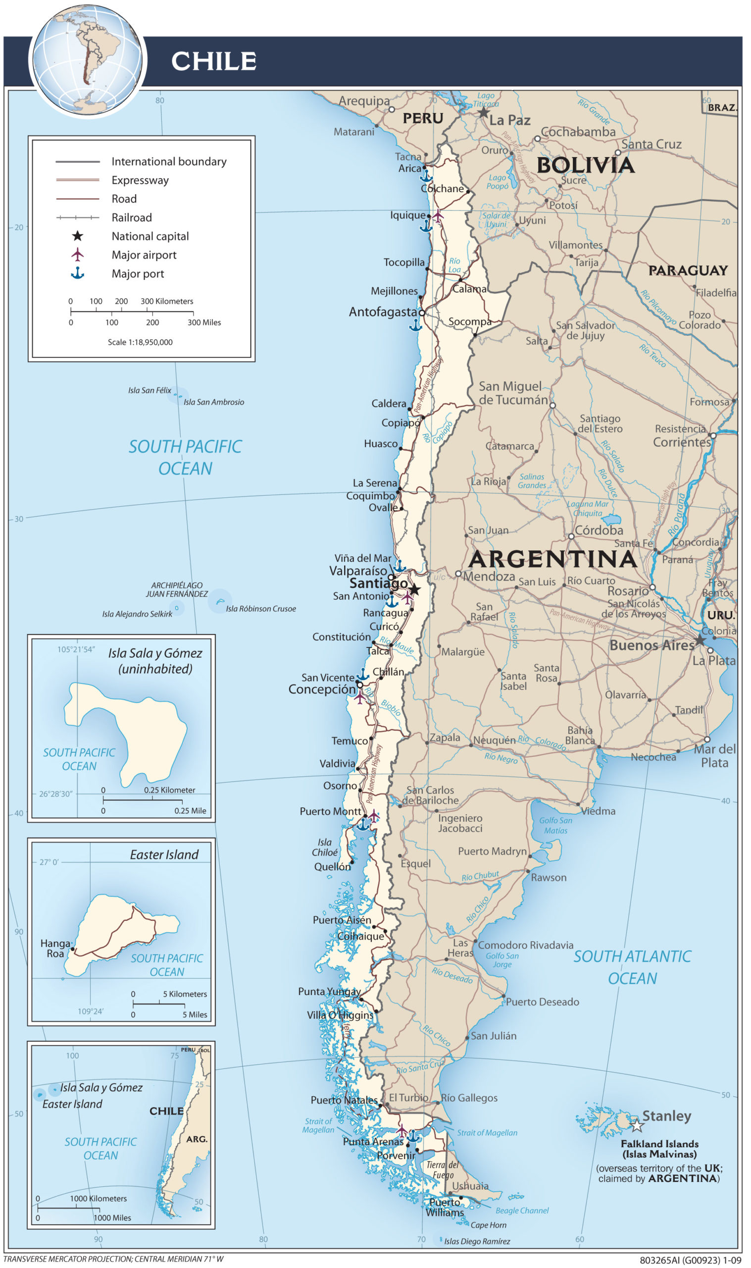 Transportation Map of Chile preview