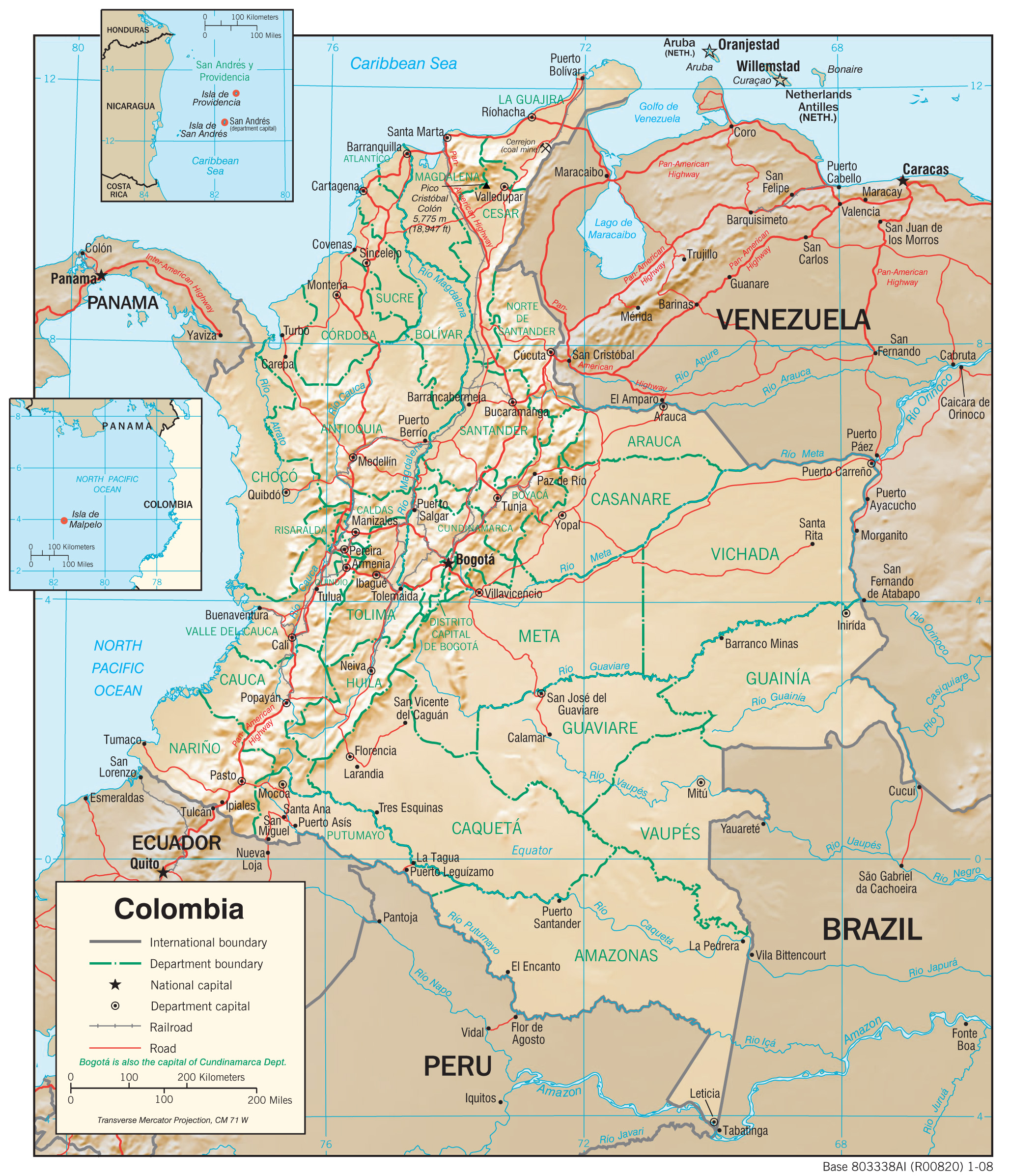 Physiography Map of Colombia preview