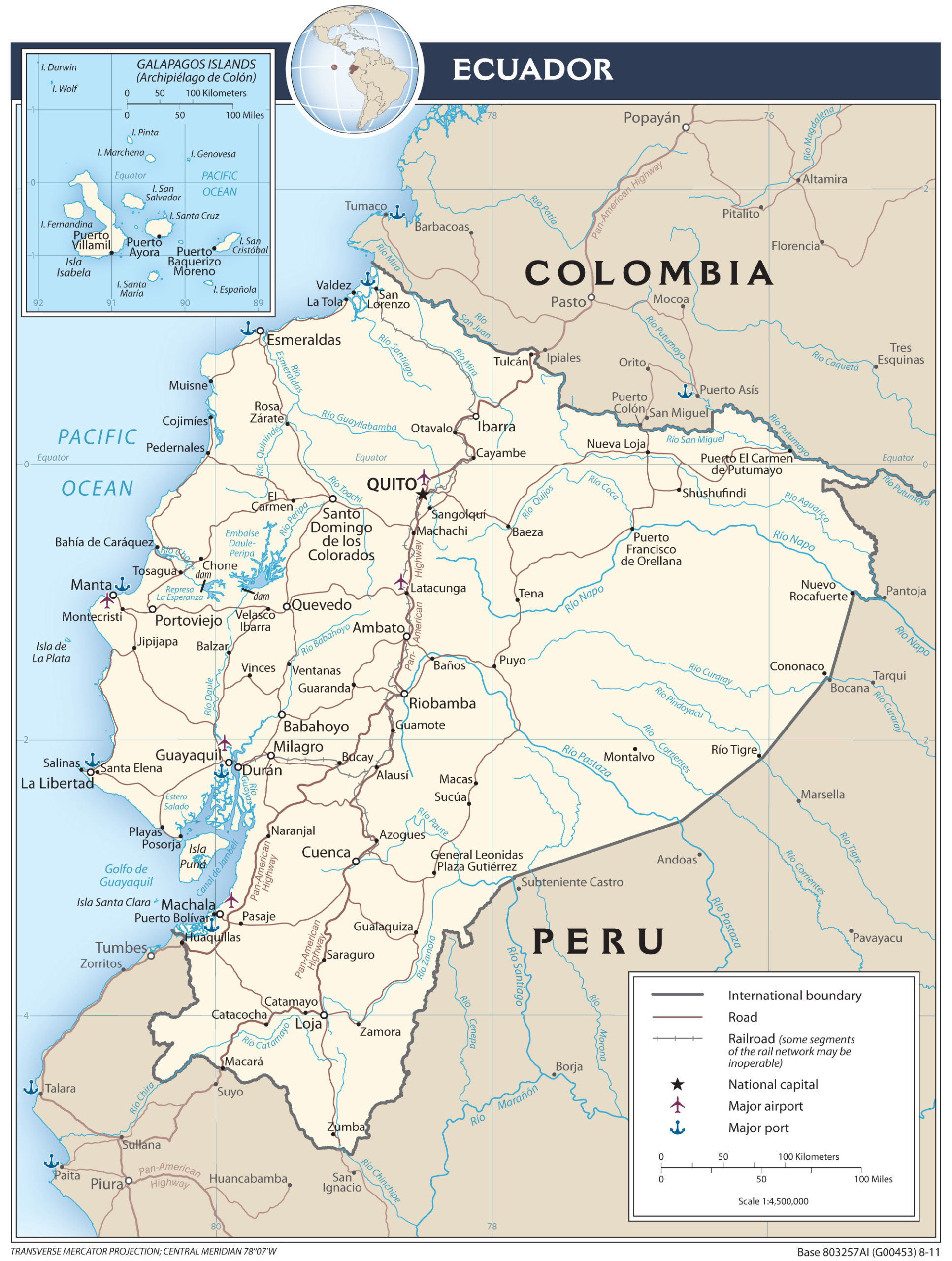 Transportation Map of Ecuador preview