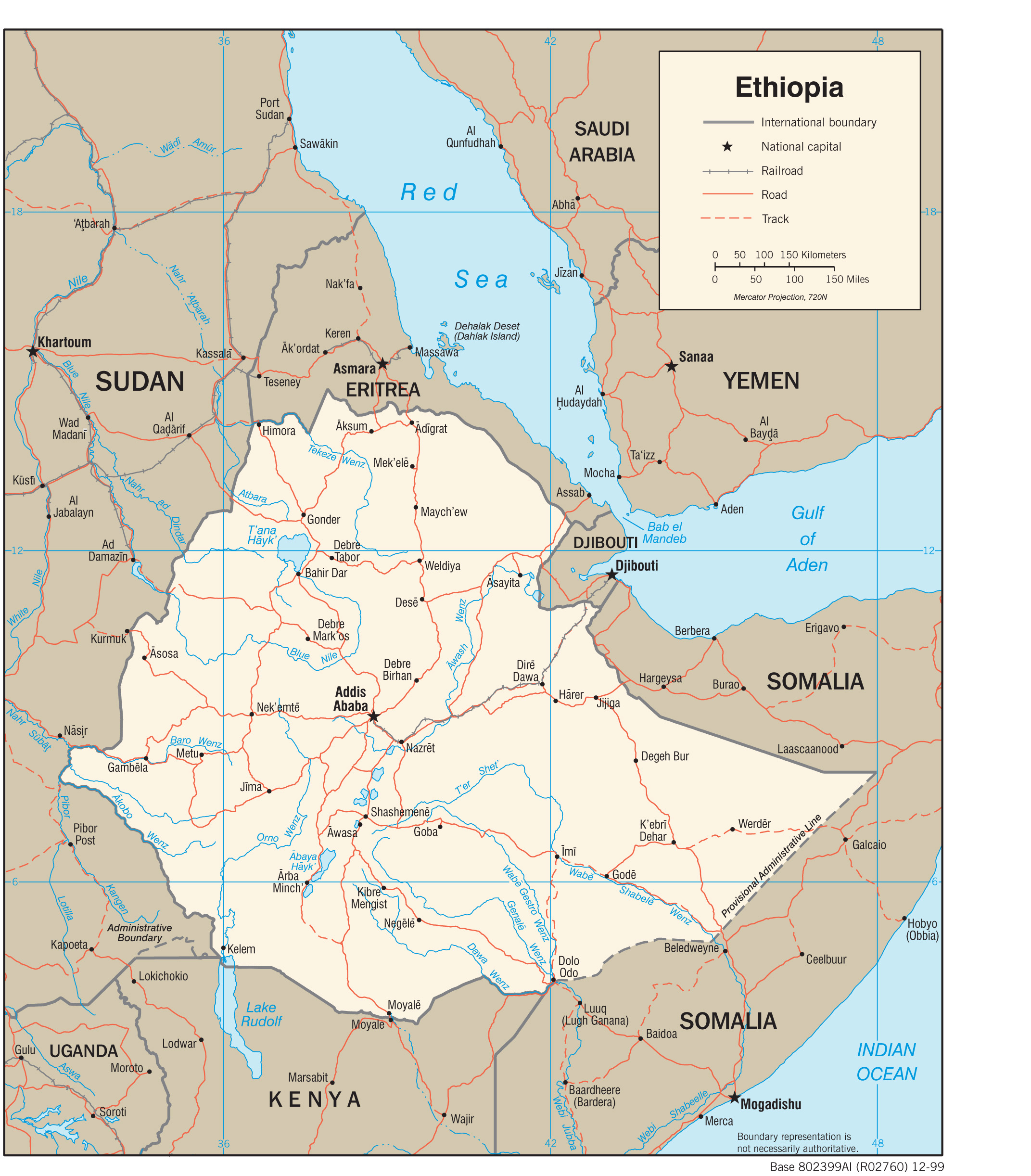 Transportation Map of Ethiopia preview