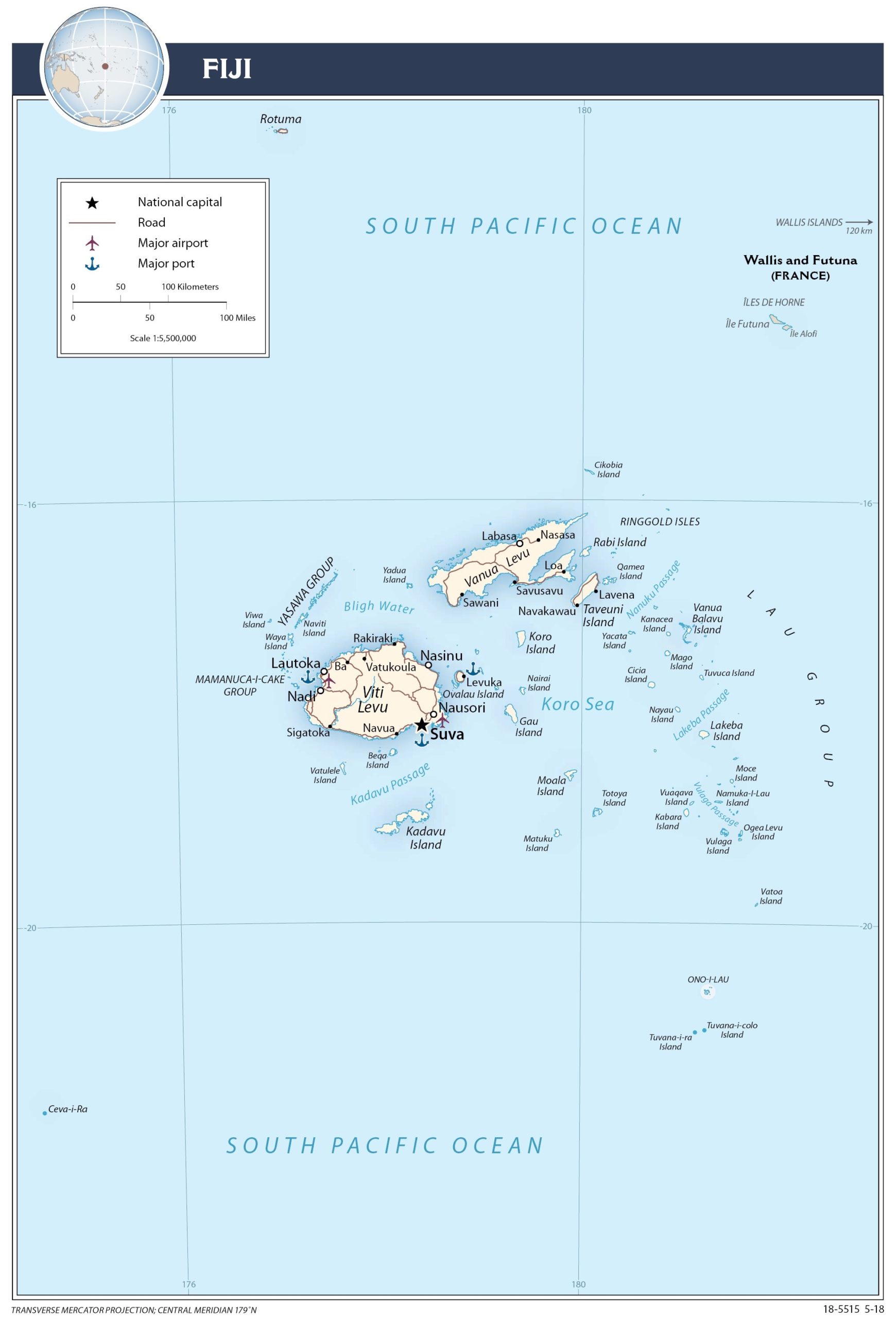 Transportation Map of Fiji preview