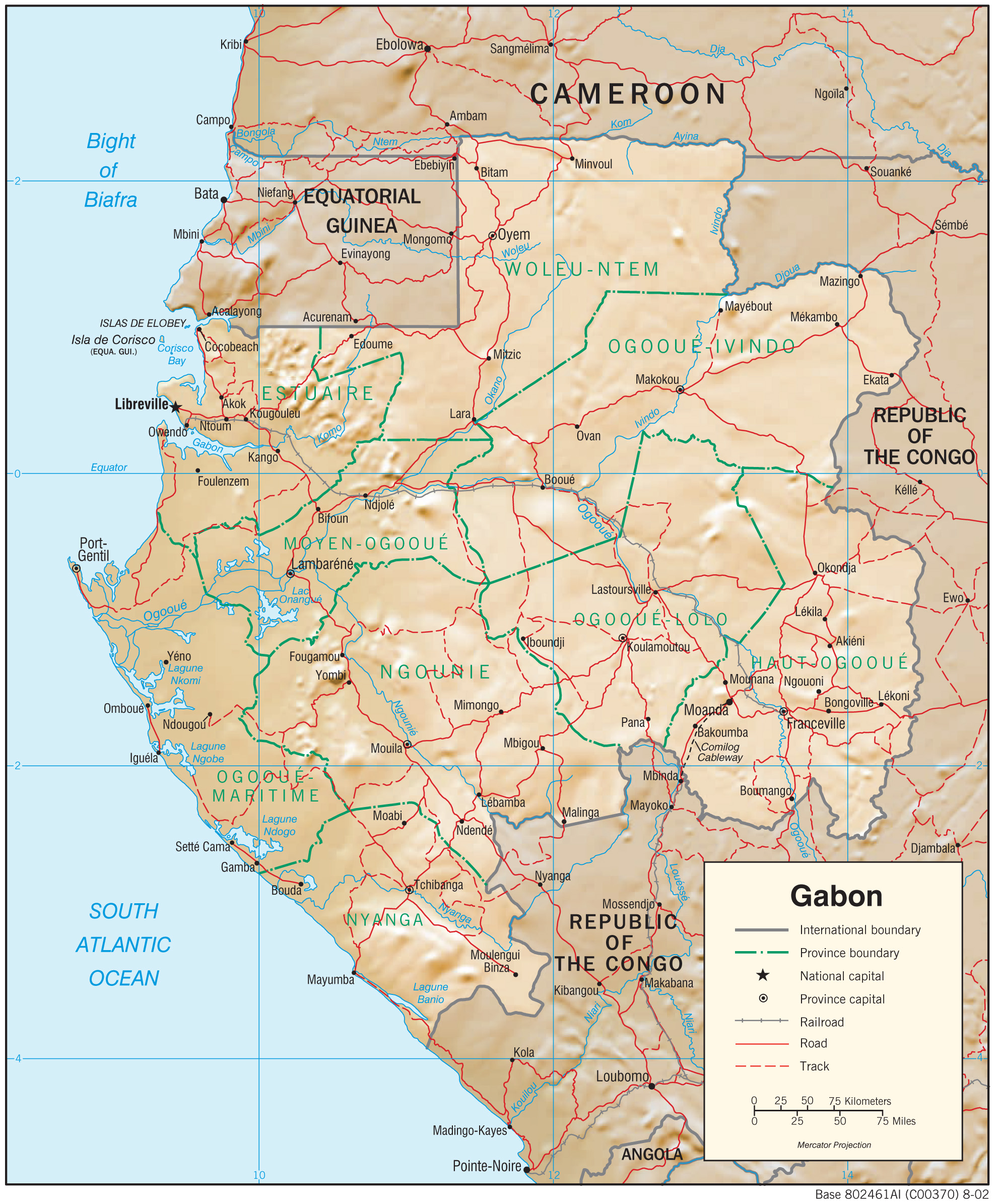 Physiography Map of Gabon preview