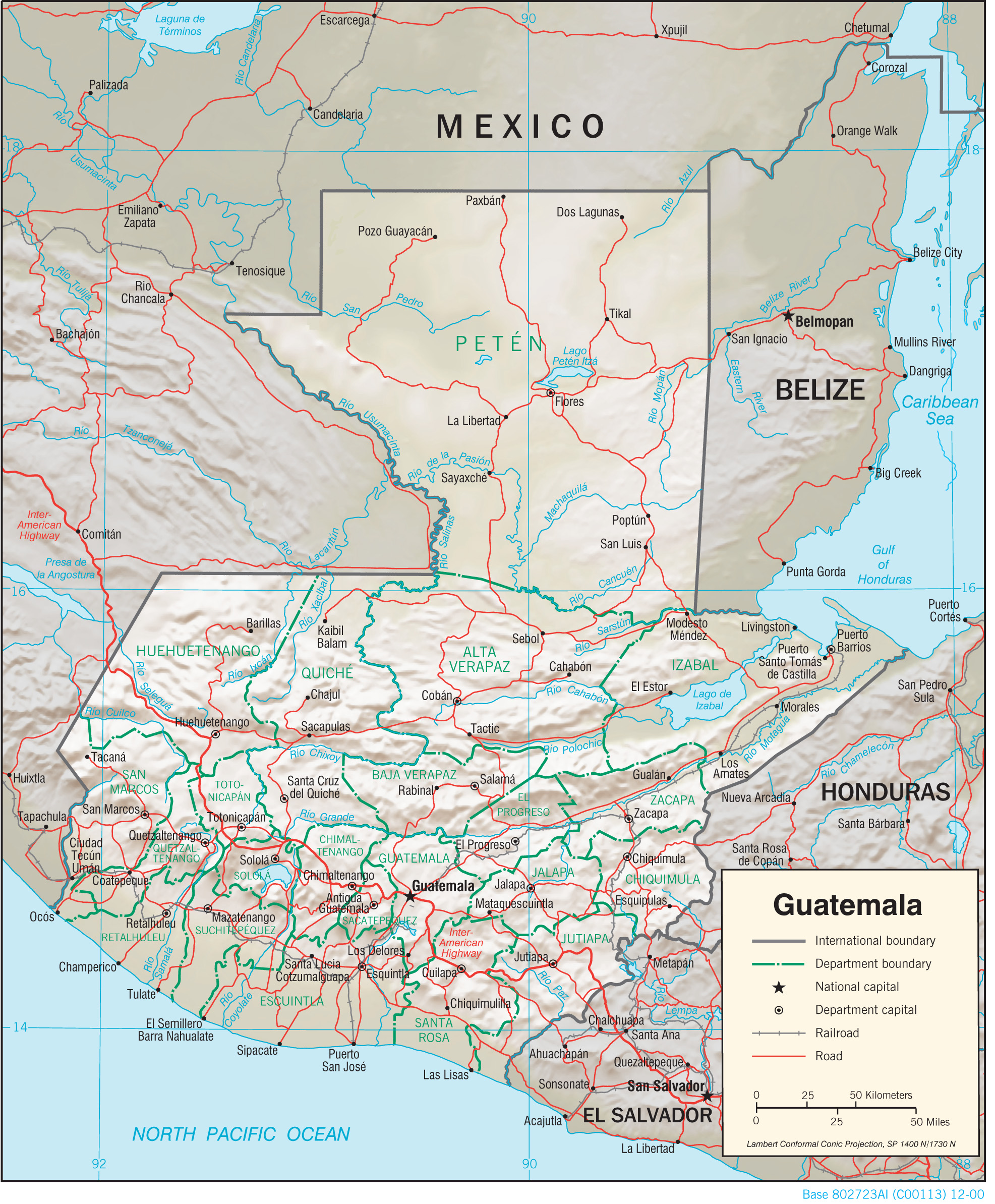Physiography Map of Guatemala preview
