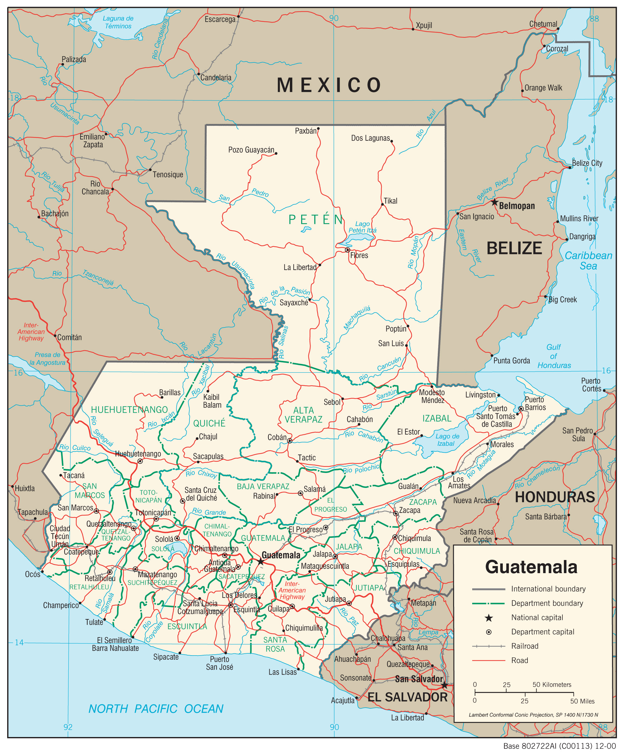 Transportation Map of Guatemala preview