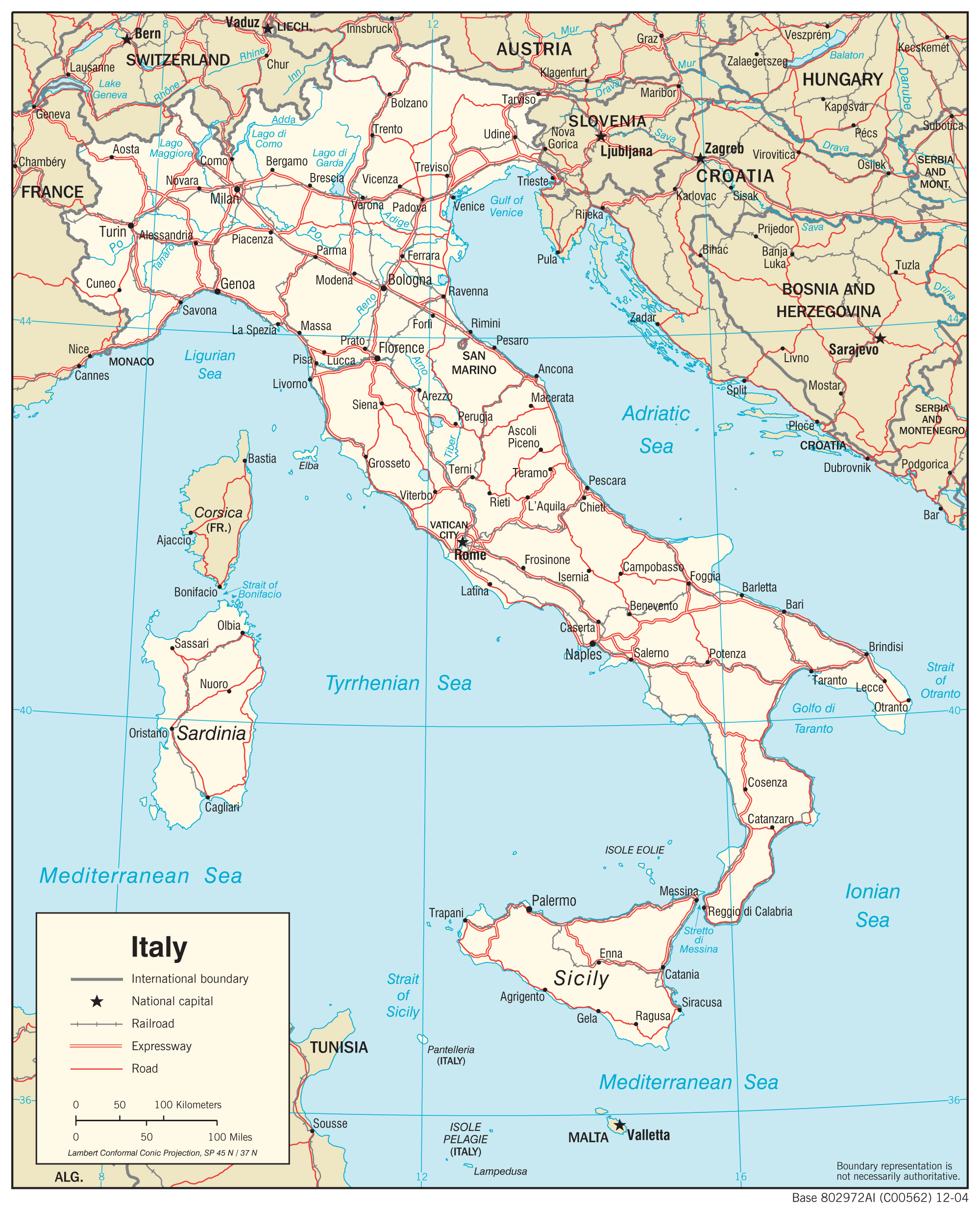 Transportation Map of Italy preview