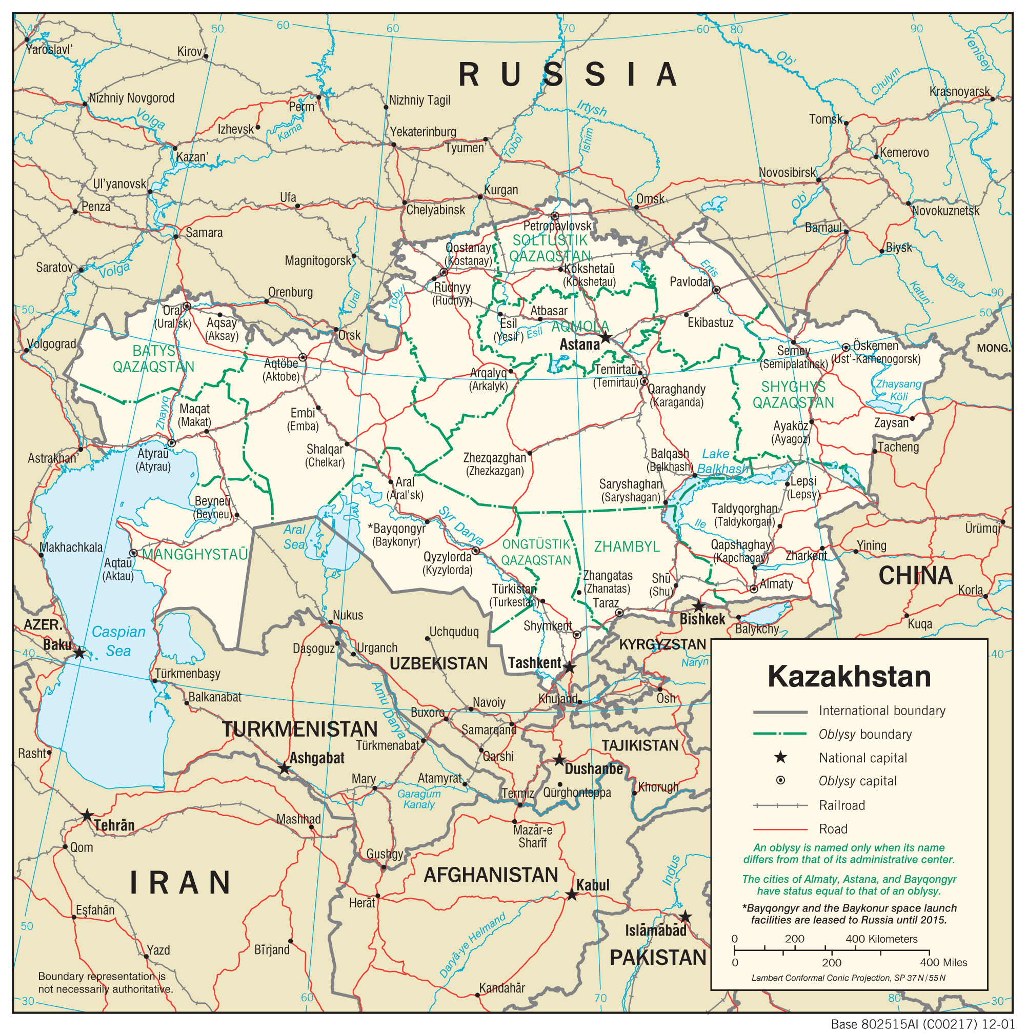 Transportation Map of Kazakhstan preview