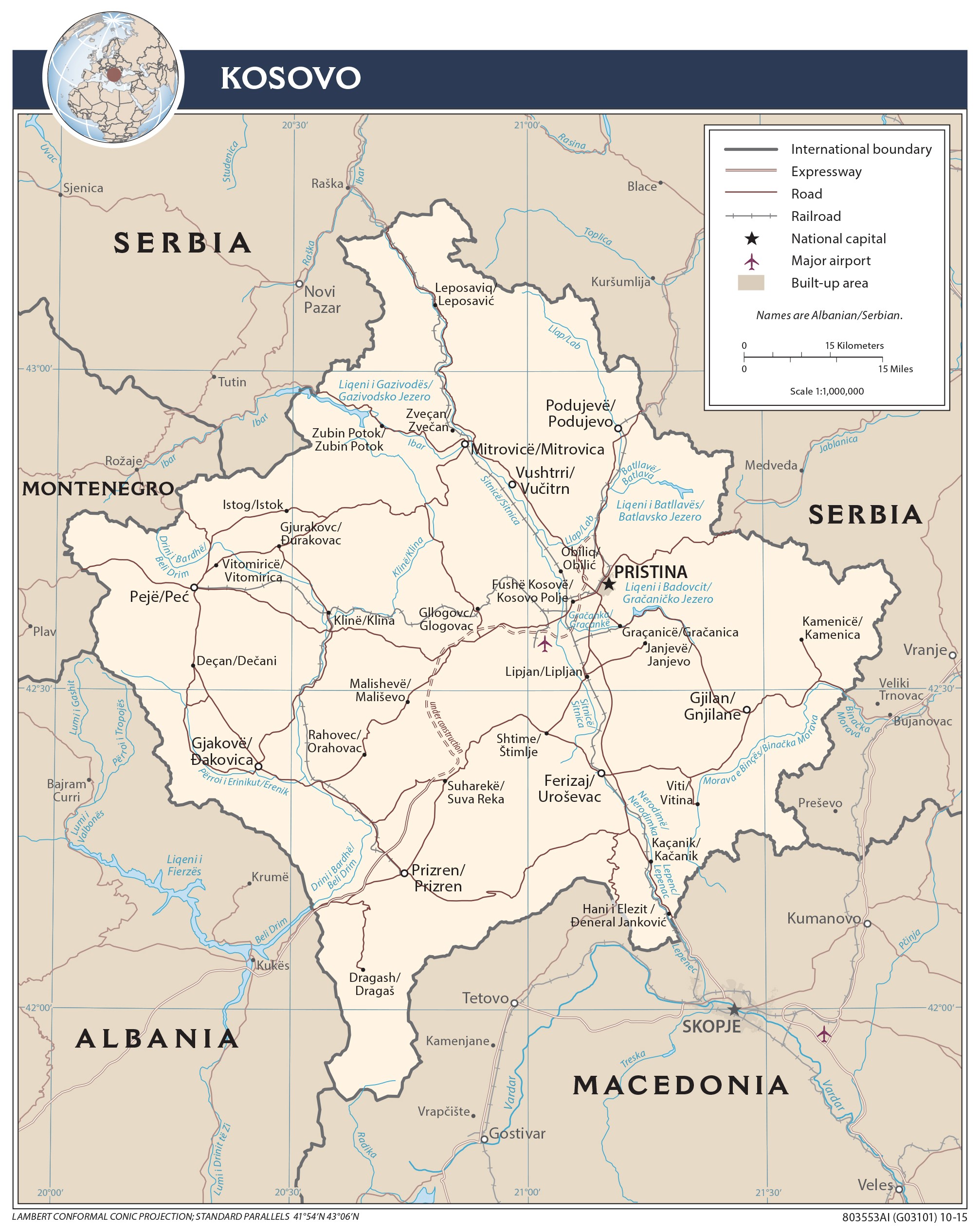 Transportation Map of Kosovo preview