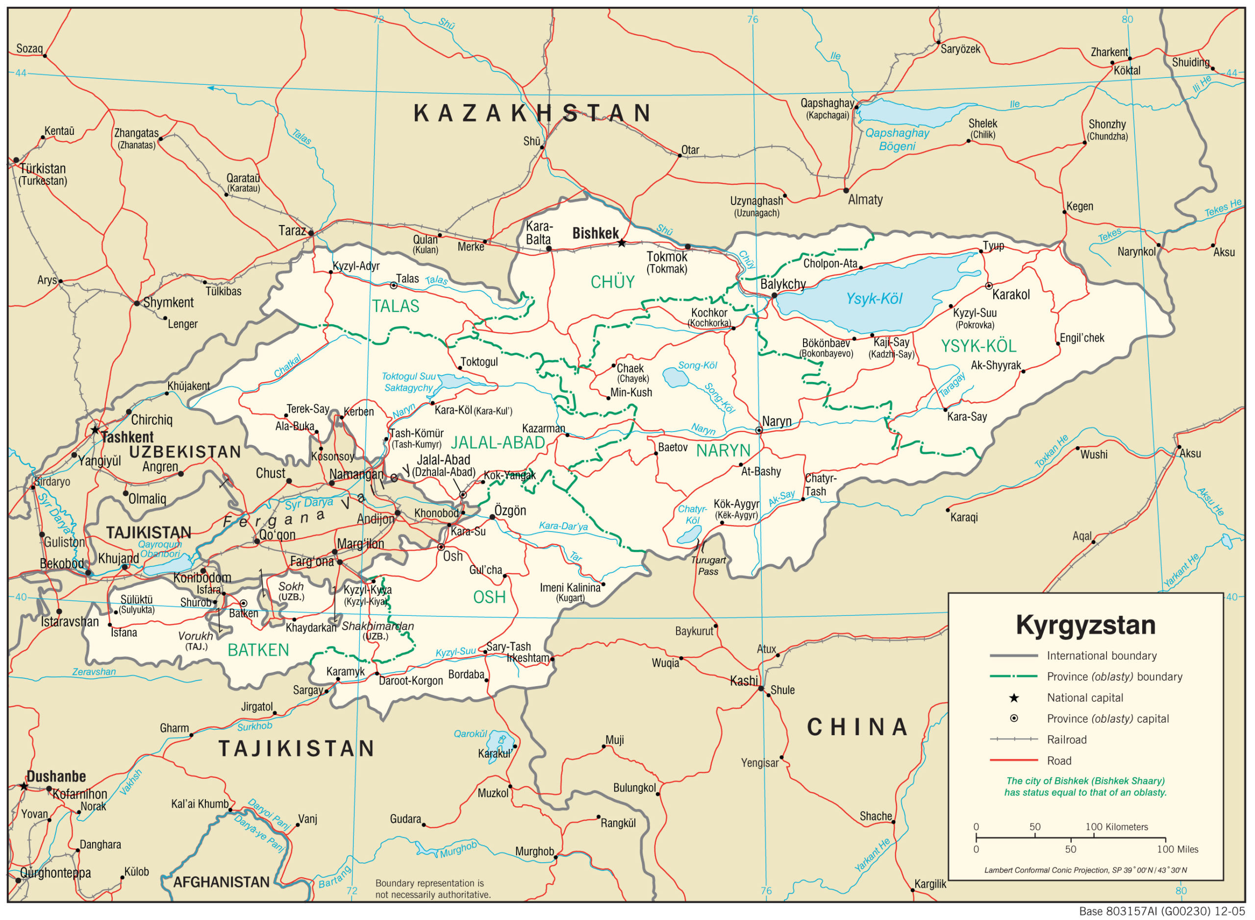 Transportation Map of Kyrgyzstan preview
