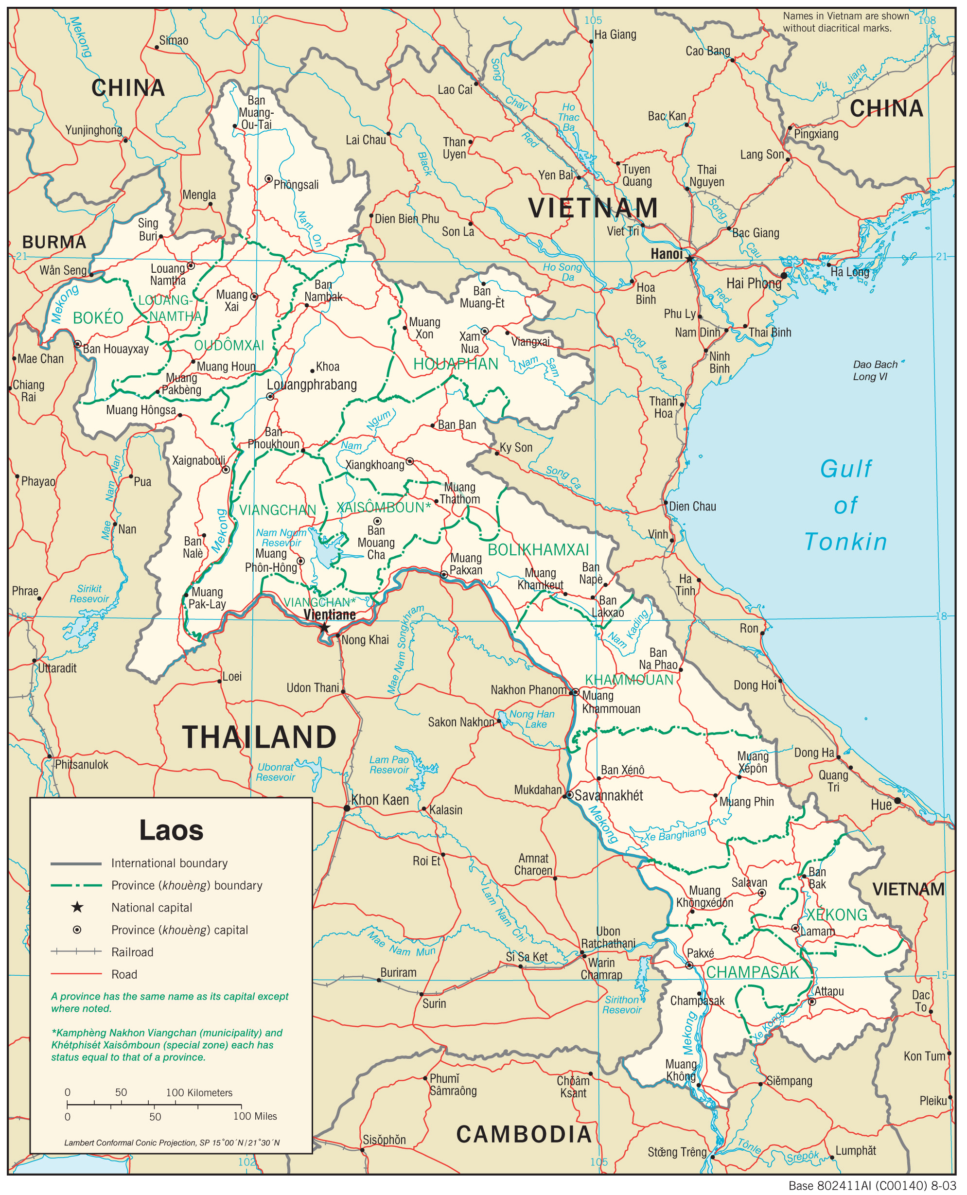 Transportation Map of Laos preview