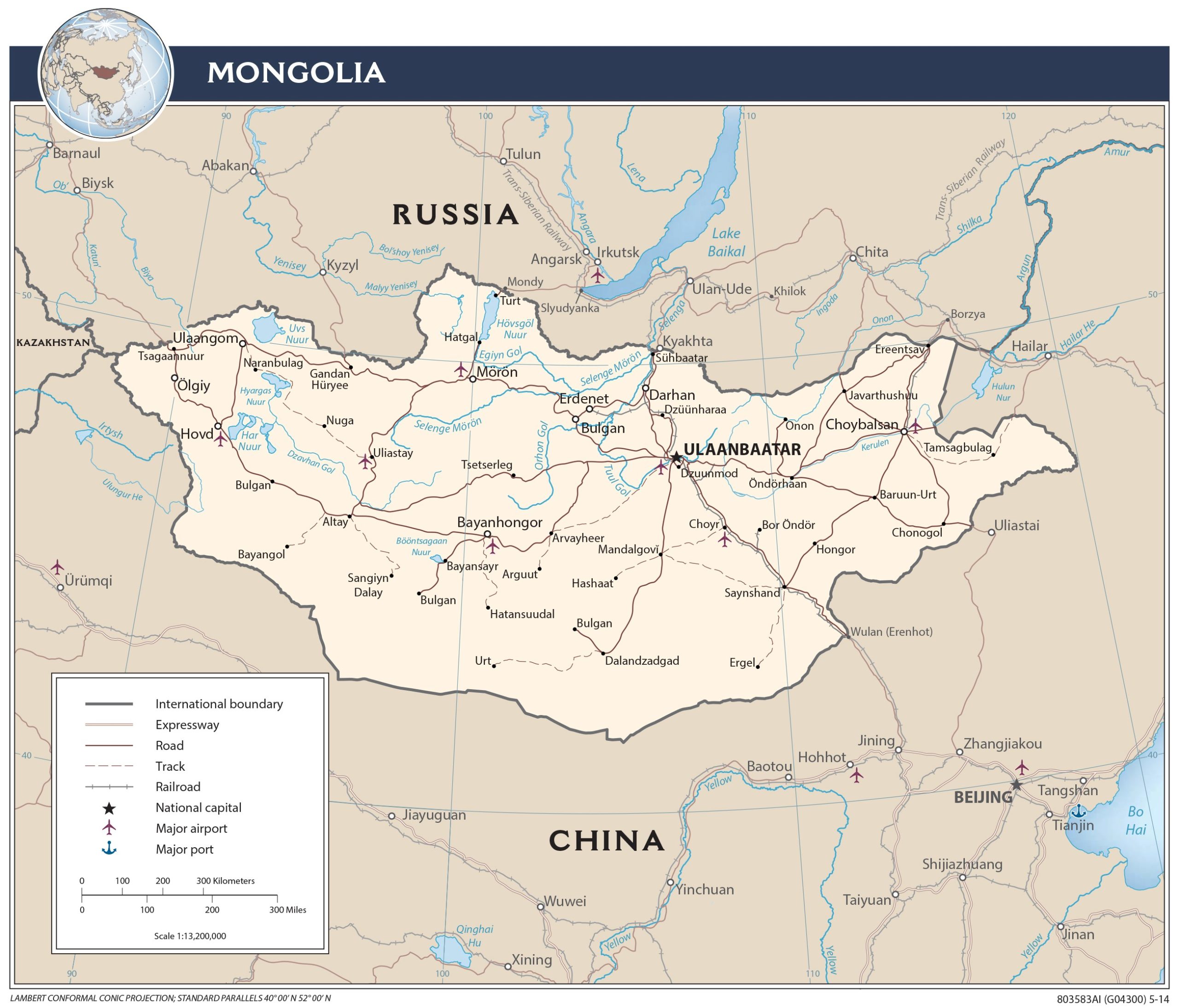 Transportation Map of Mongolia preview