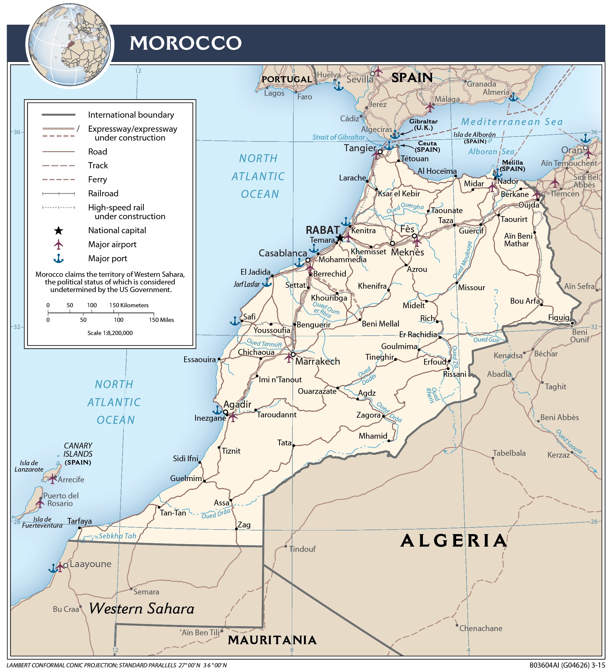 Transportation Map of Morocco preview