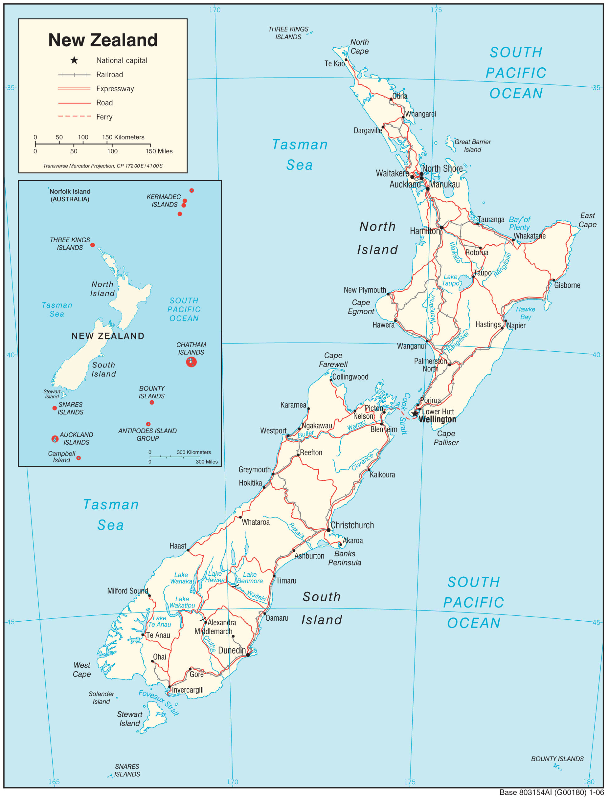 Transportation Map of New Zealand preview