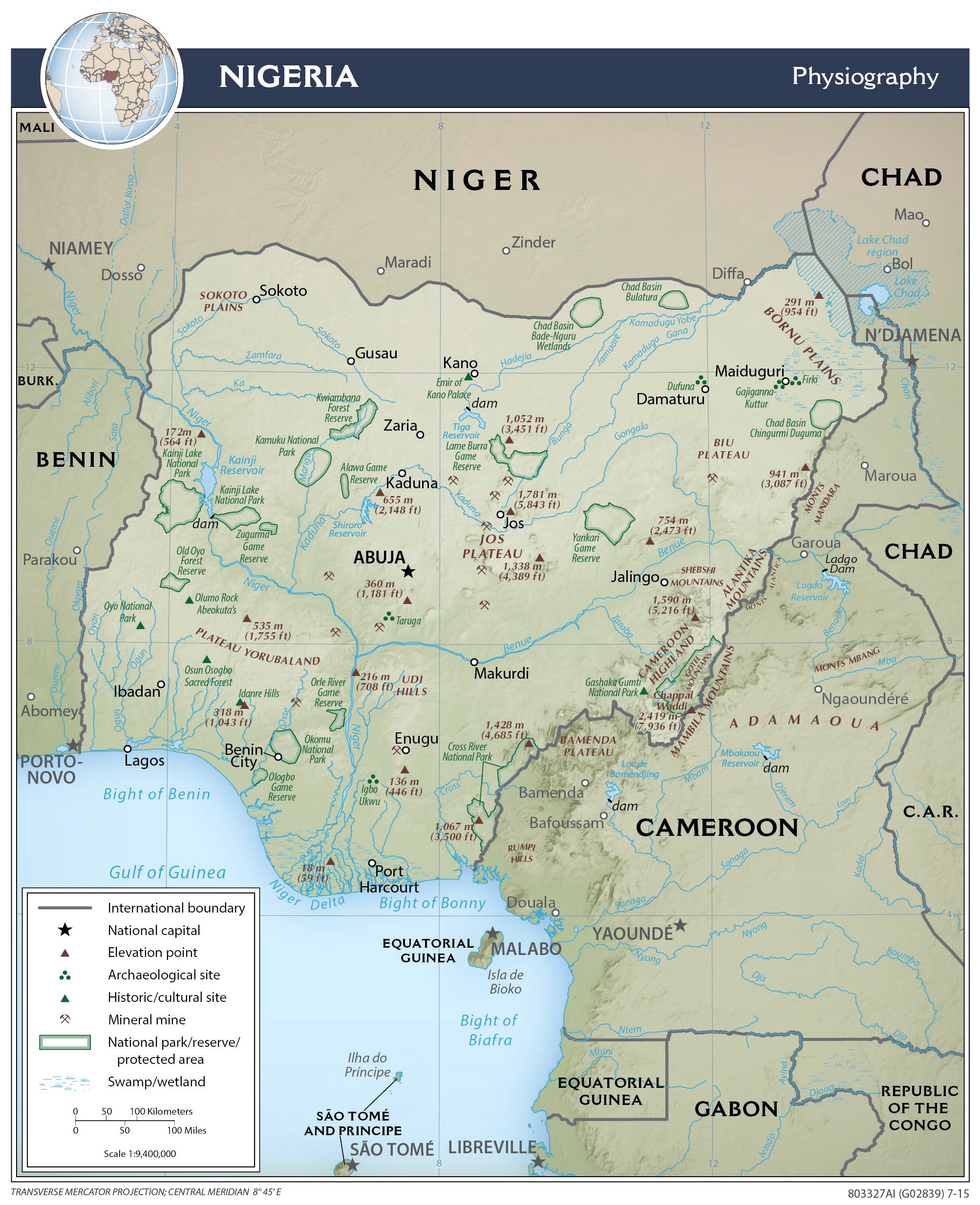 Geographic Map of Nigeria preview