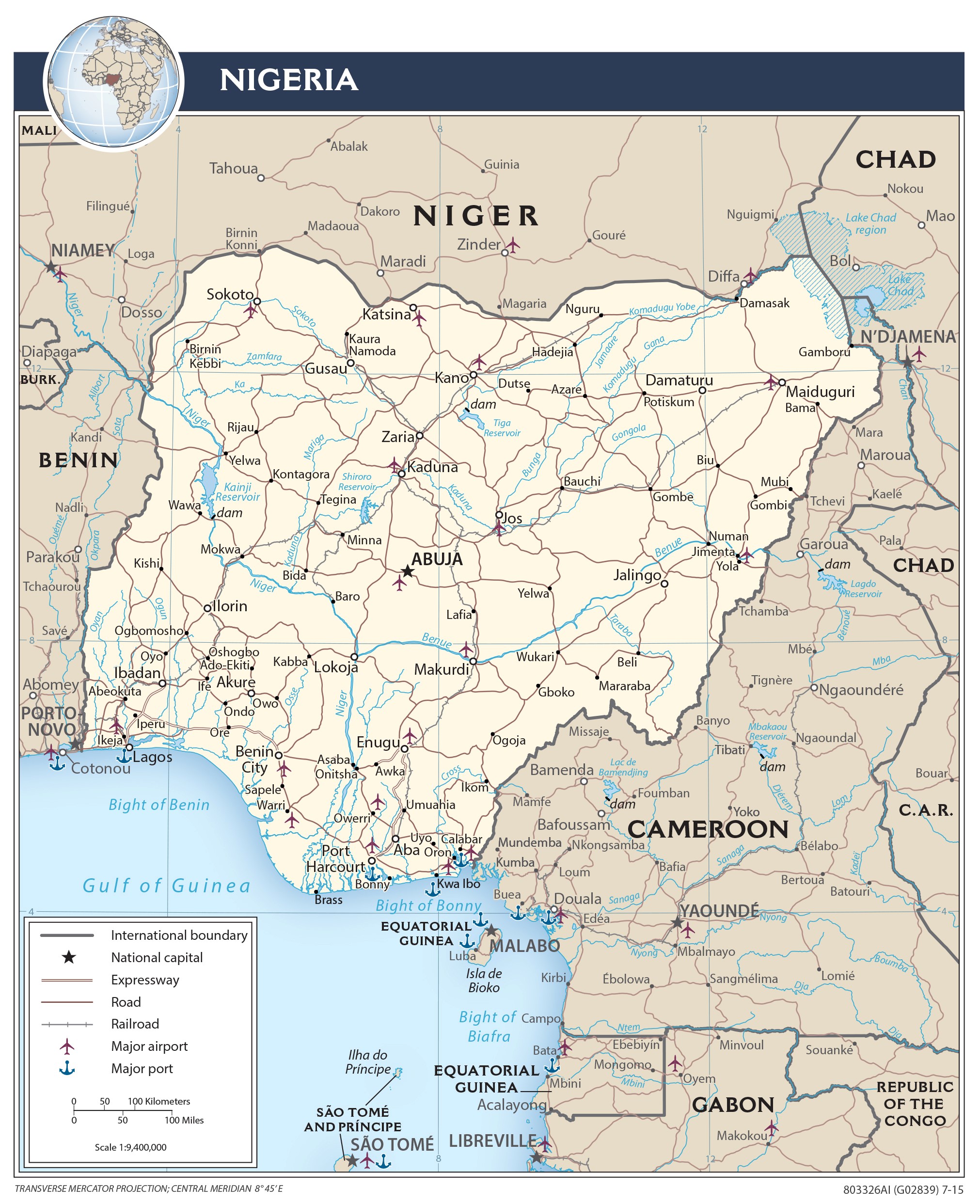 Transportation Map of Nigeria preview