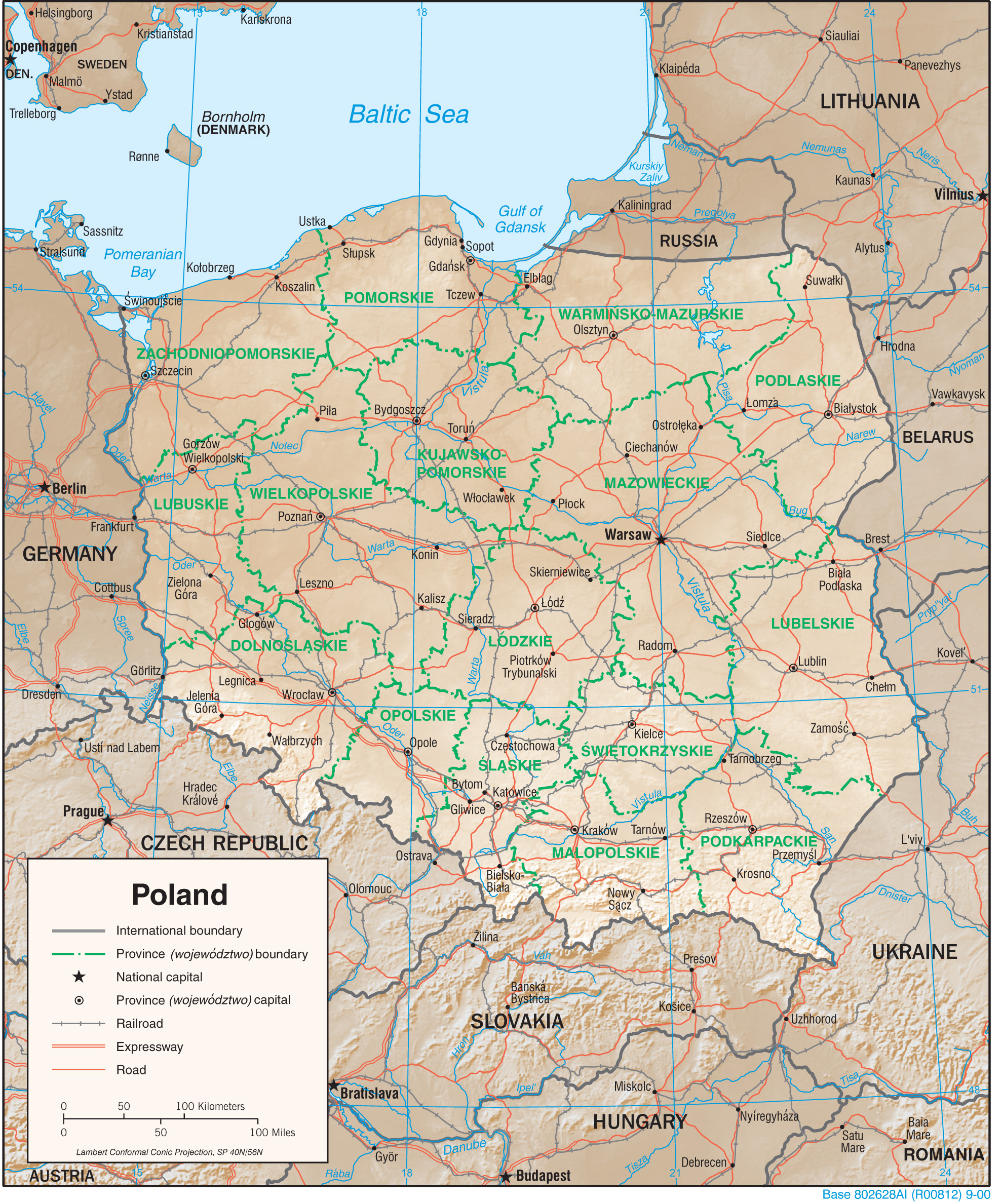 Geographic Map of Poland preview