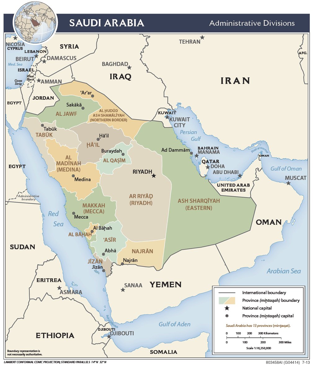 Regional Map of Saudi Arabia preview