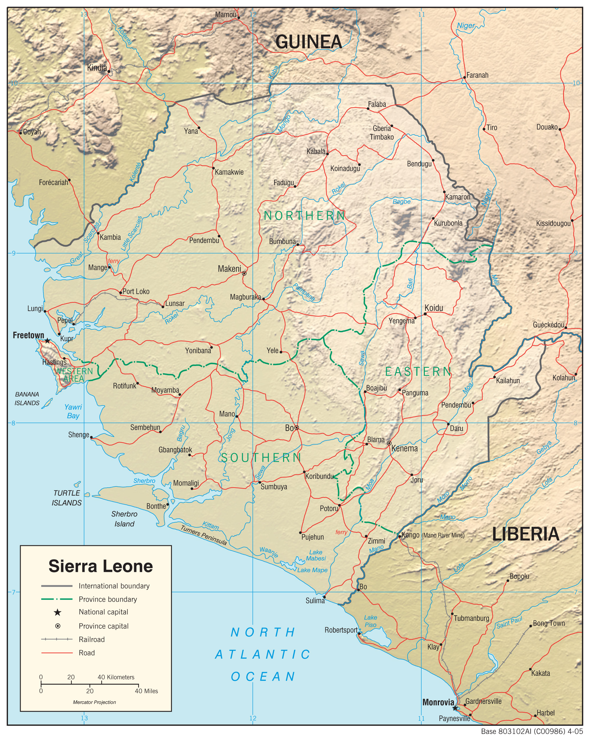 Geographic Map of Sierra Leone preview
