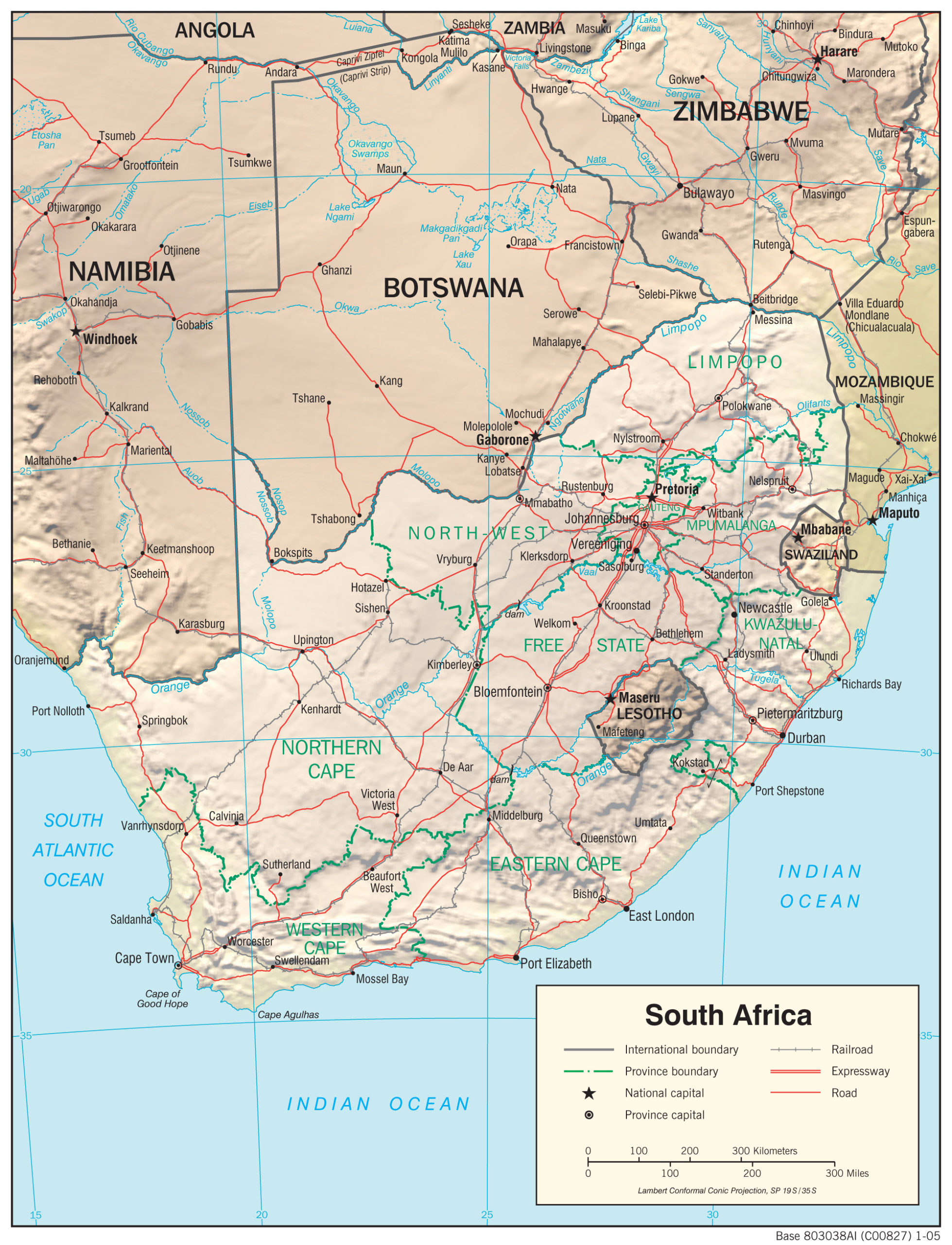 Geographic Map of South Africa preview