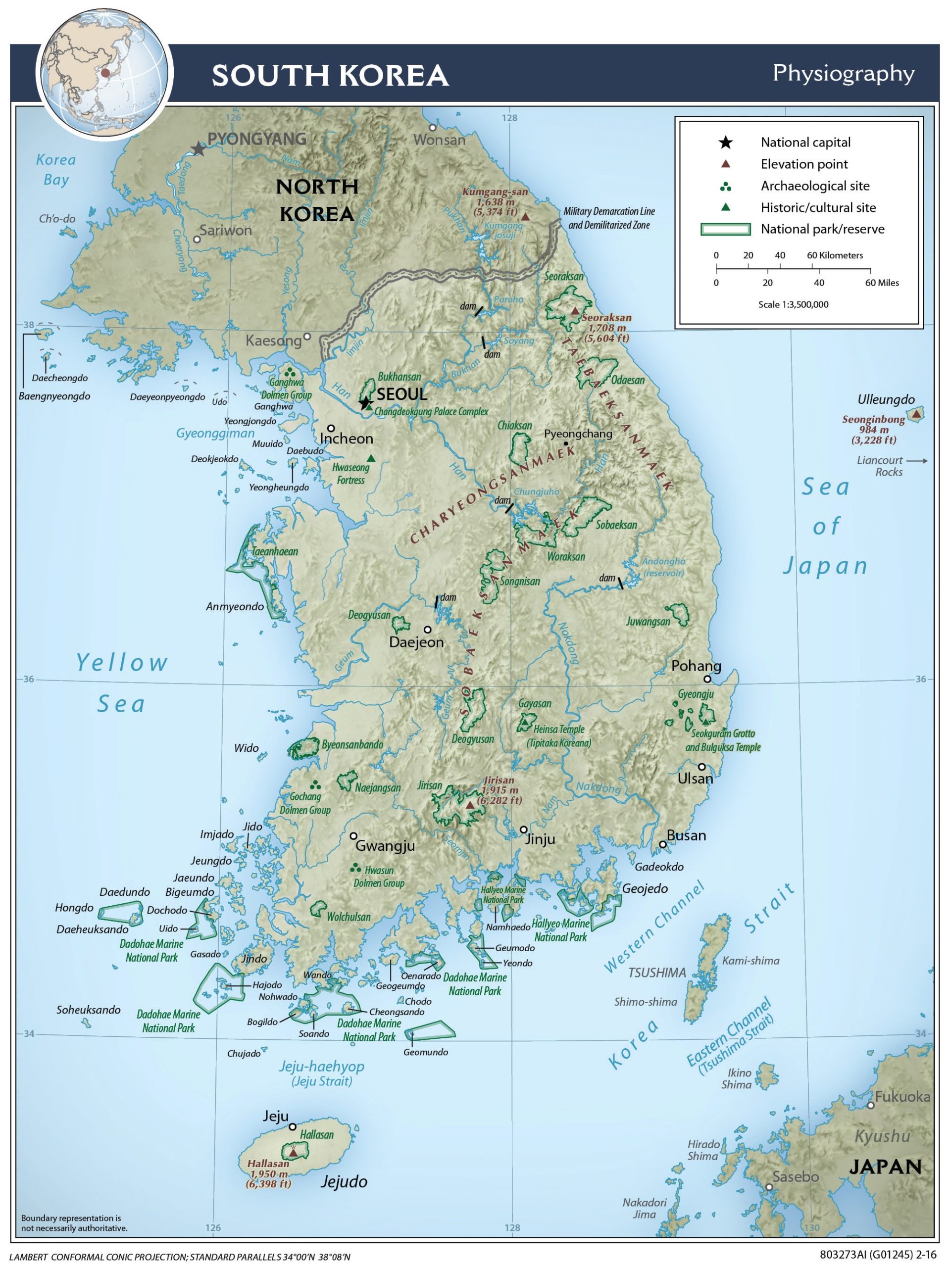 Geographic Map of South Korea preview