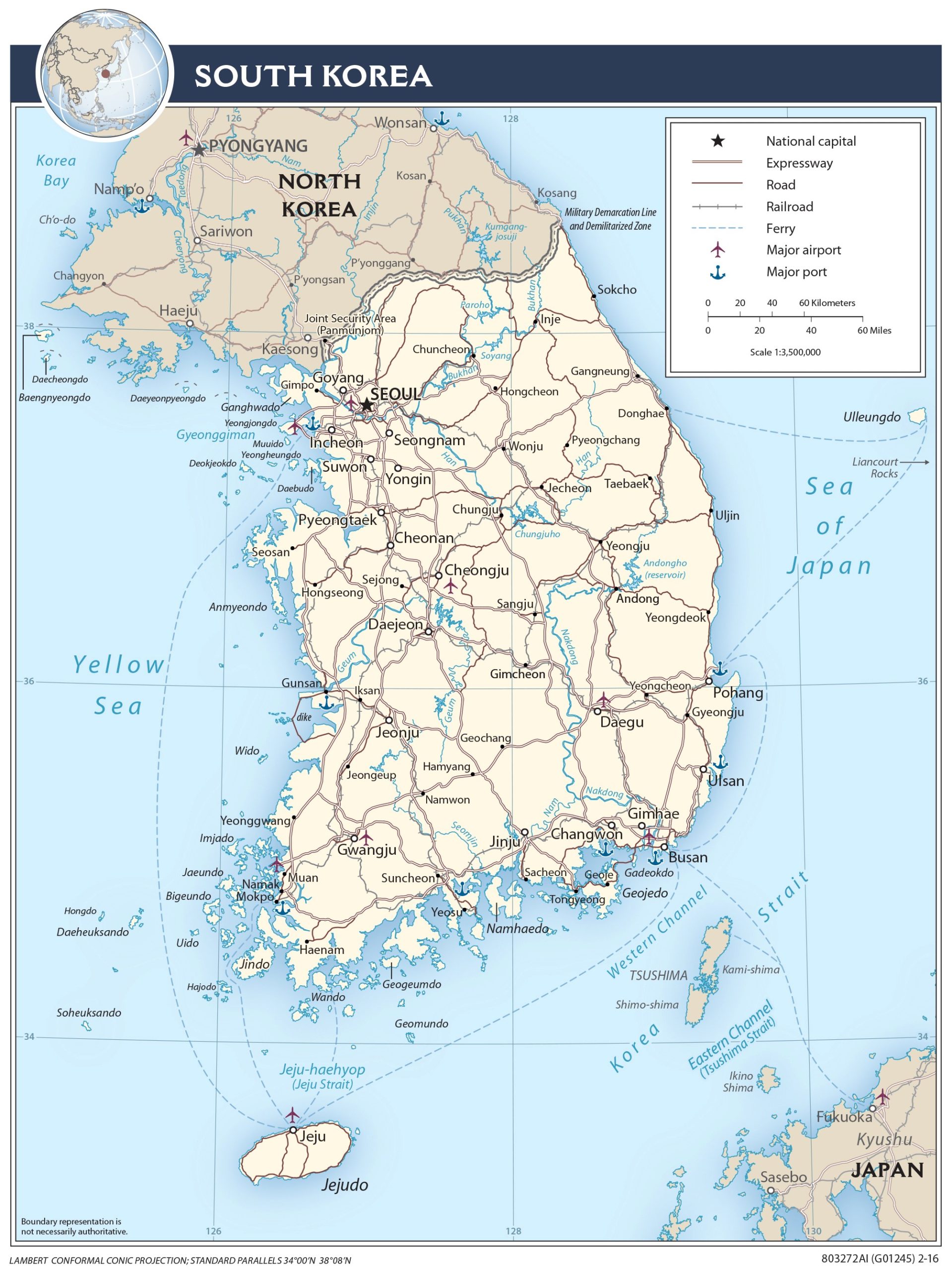 Transportation Map of South Korea preview