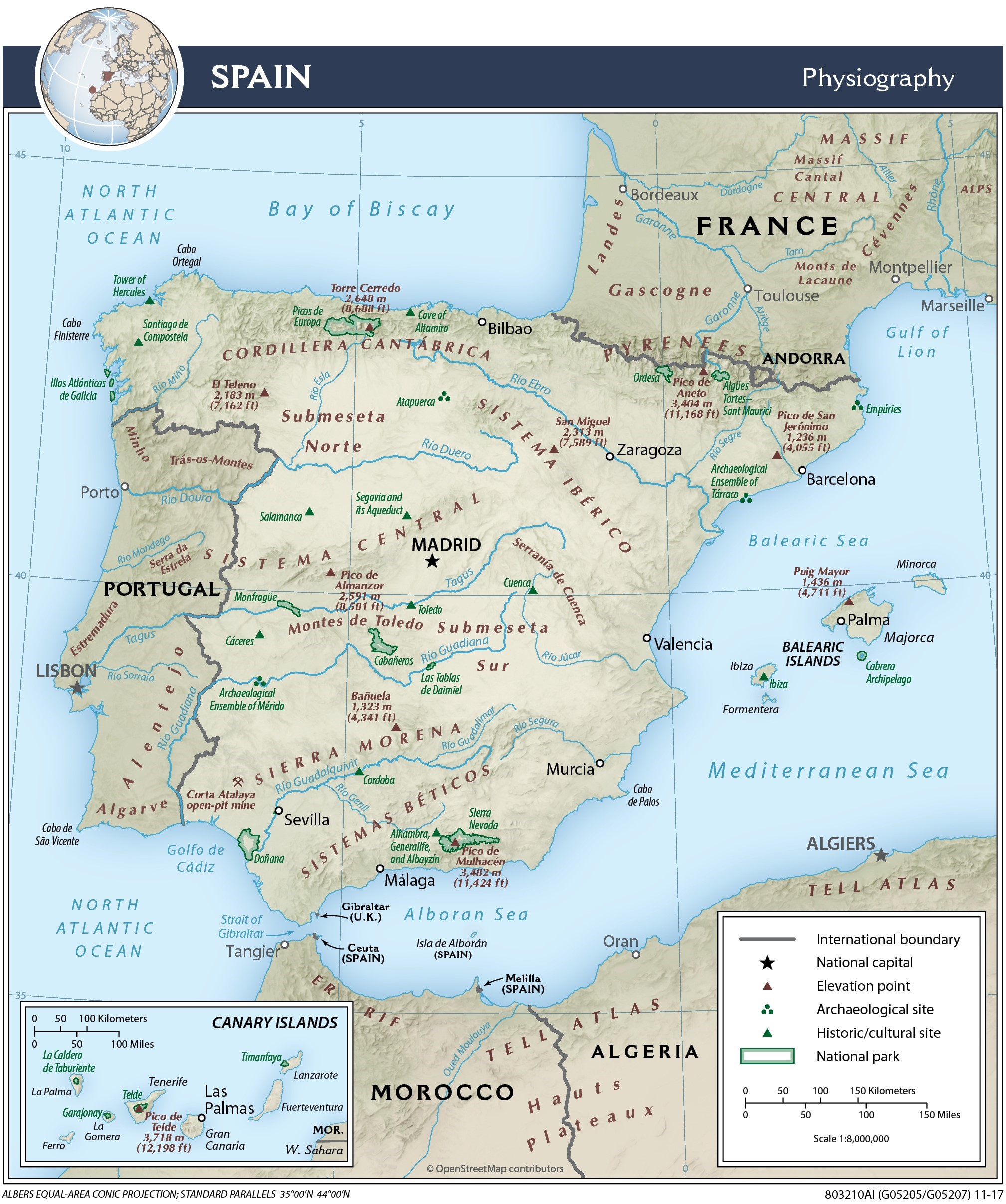 Geographic Map of Spain preview
