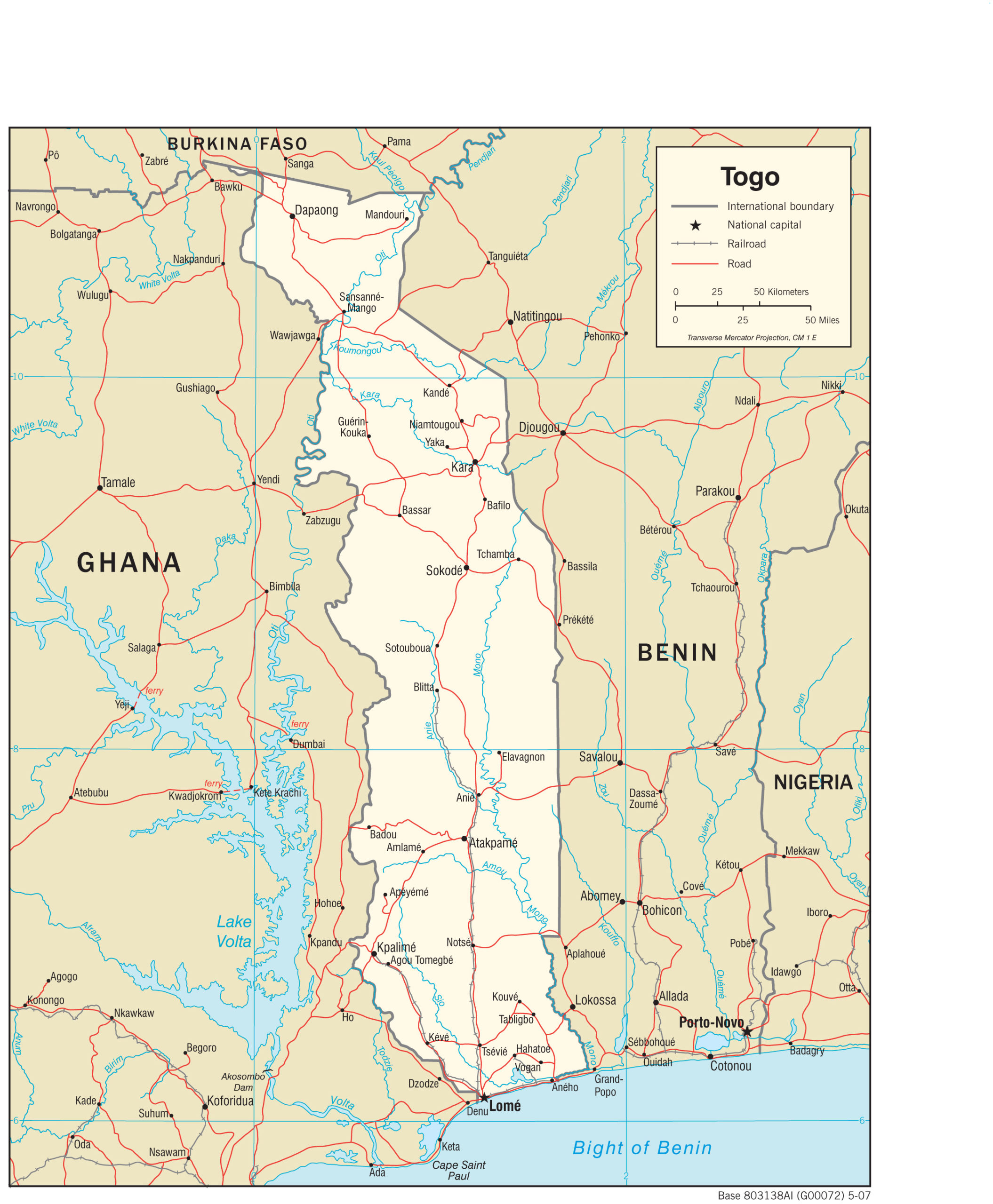 Transportation Map of Togo preview